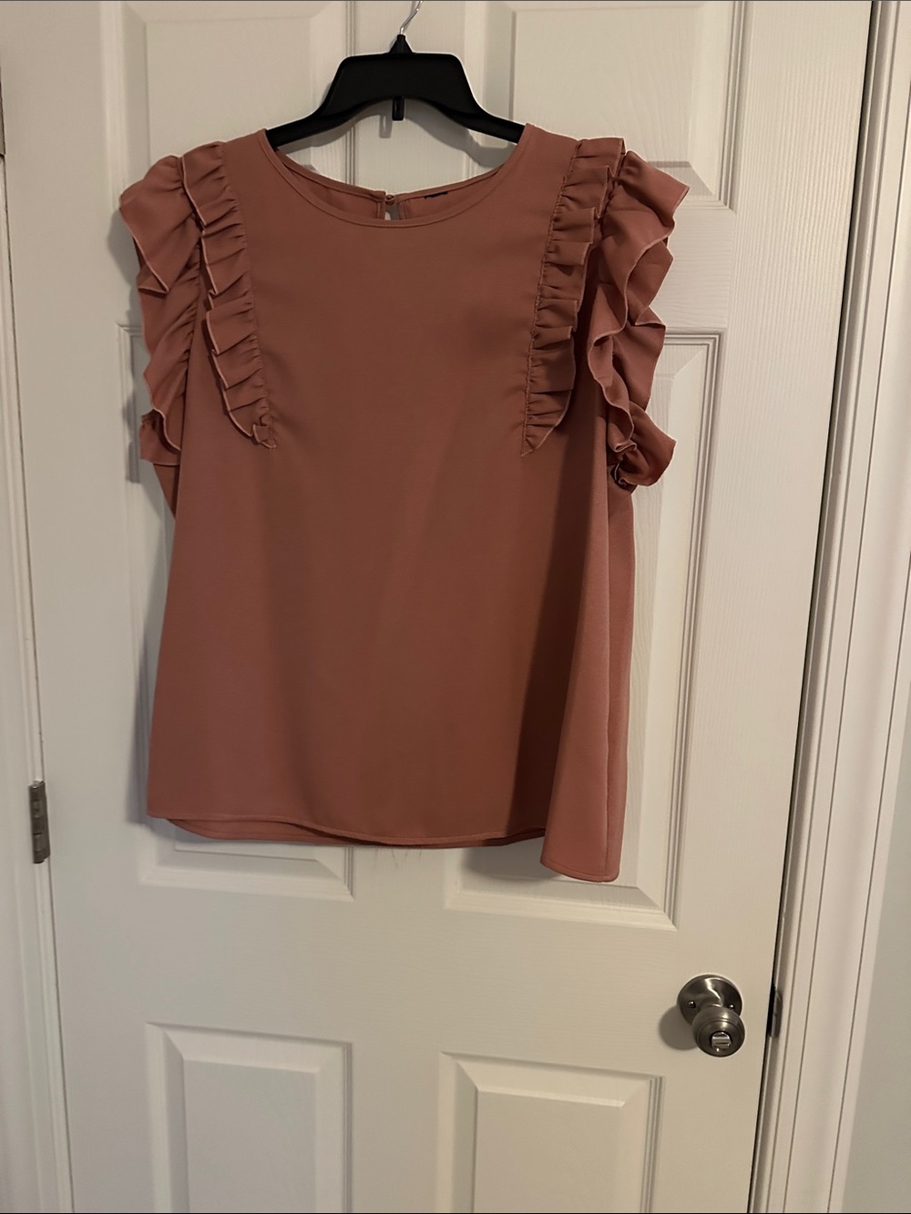 NWOT Ruffled Sleeve Women's Top - Dusty Rose